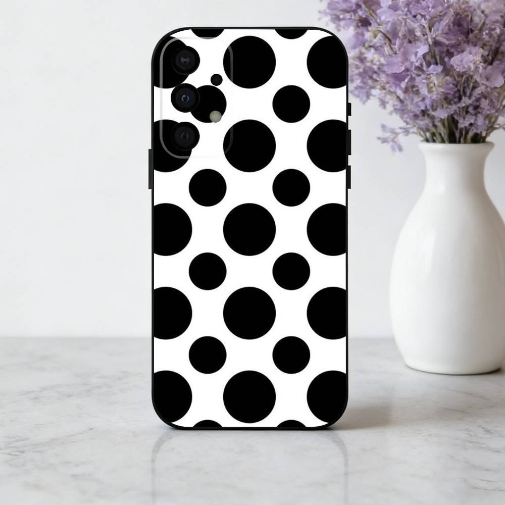 P-Polka D-Dot A-Art Phone Case For Samsung Galaxy A73,A72,A71,A70,A53,A52,A51,Soft Silicone Black Cover