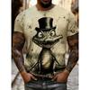 Herren 3D-Druck T-Shirt Kurzarm Rundhals Pullover lässiges Oberteil