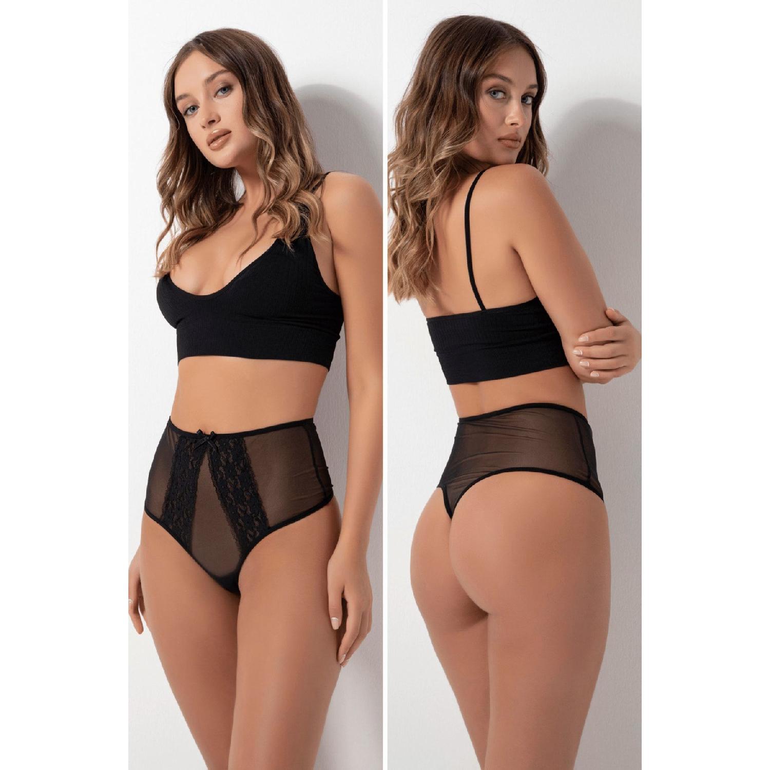 

Жіночі мереживні трусики стрінги з високою талією 7027 M червоний