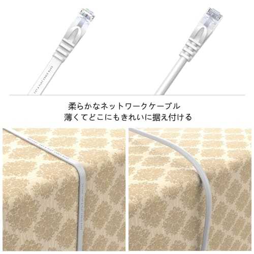 Lovicool LAN Cable 3m CAT6 Flat Type Lan Cable RJ45 Connector UTP Ethernet Cable for Commercial Use Anti-Claw Breaking Category 6 Rankable Compatible
