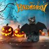 Halloween Dog Bat Costume with Leash Cat Pet Bat Wings Clothes Funny Apparel Outfit Dress Up Accessories for Cosplay Party XL