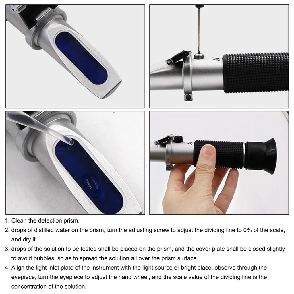 Wine Sugar Concentration Refractometer Handheld Alcohol Meter Portable Grape Brix ATC Refractometer