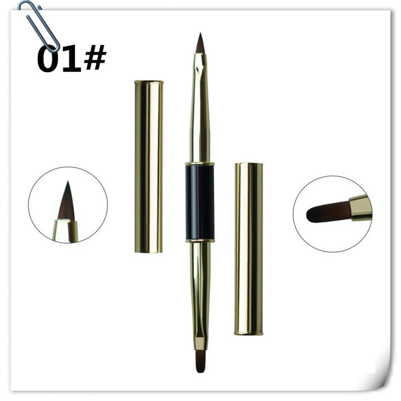 Pinceau Nail Art Double Embout Lignes Liner DIY Peinture Poudre Liquide Acrylique Gel UV Extension Constructeur Stylo de Dessin Français