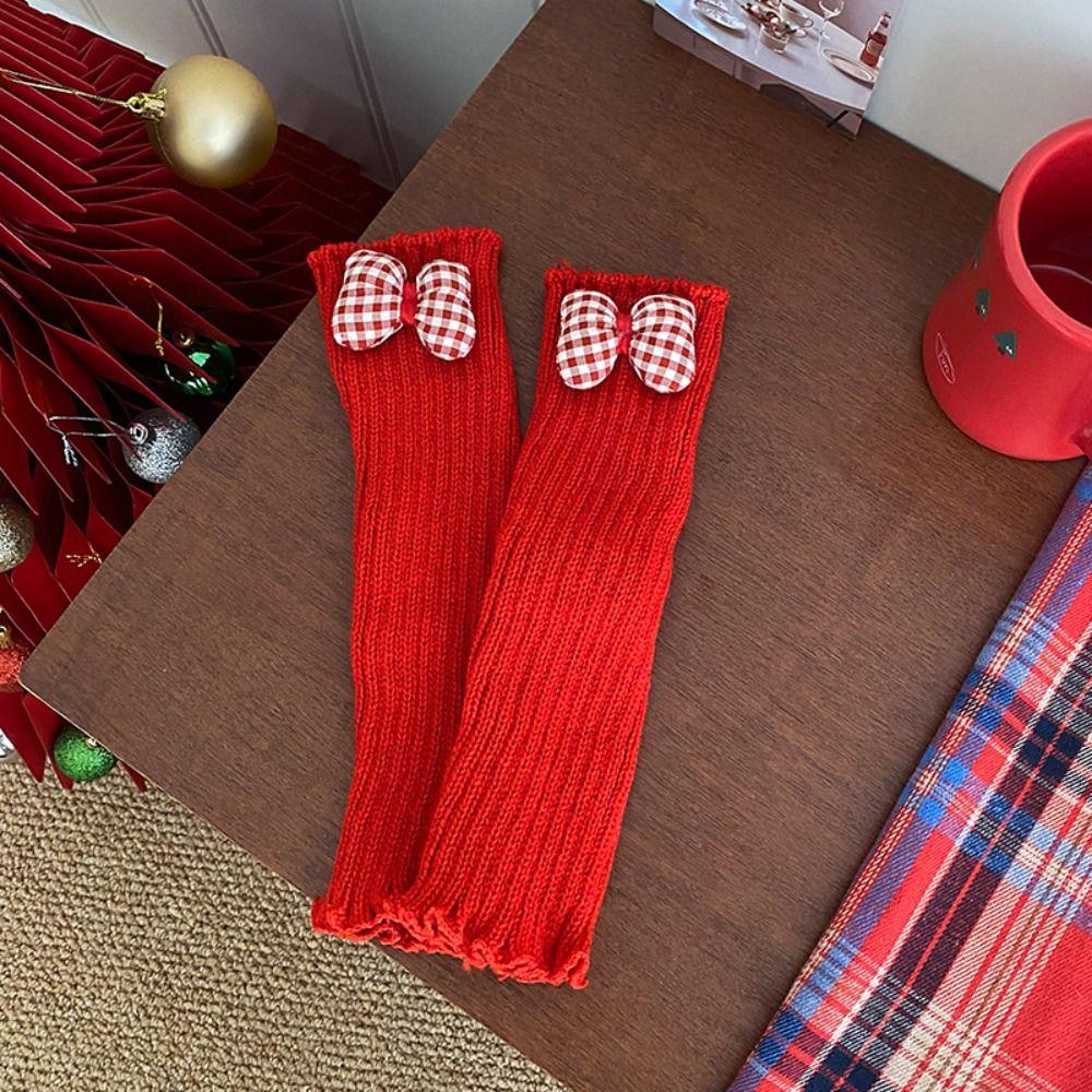 Harajuku Knitted Leg Cover Lolita Red Leg Socks Fashion Jk Leg Warmers  Streetwear