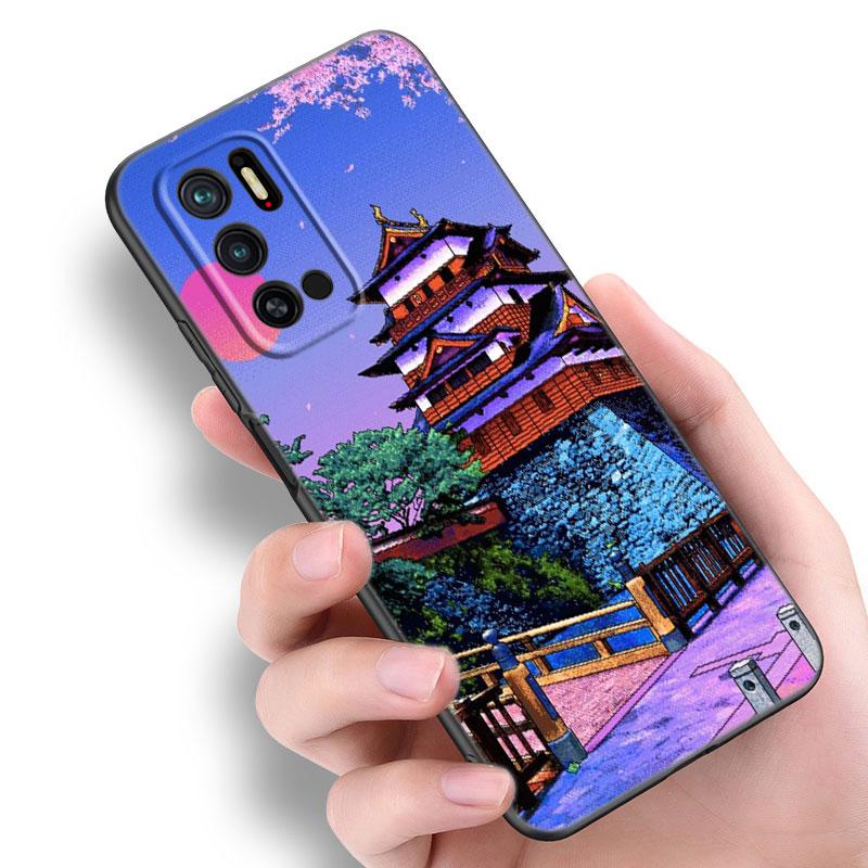 Ukiyo-e Japanese Style Art Phone Case For Xiaomi Redmi Note 7 8 9 10 Lite 11 11E 11T 12 Pro 11S 4G 10T 5G 8T 9S 10S Black Cover