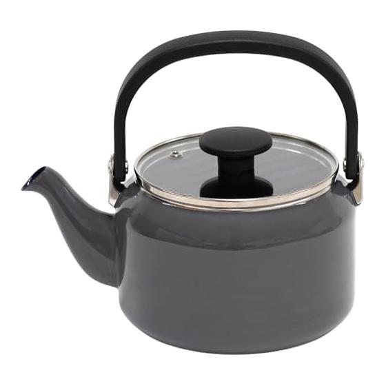 [Ограниченная серия Amazon.co.jp] Эмалированный чайник Fuji Enamel со стеклянной крышкой, 2,0 л, цвет Cool Gray, AMZ-2.0K.CG