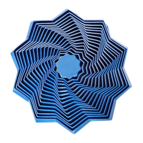 

3D Printed Fractal Fidget Star Stress Anxiety Relief Expanded Star Sensory Toy Whirling Spiral Expandable Star Decompression Toy S тёмно-синий/синий