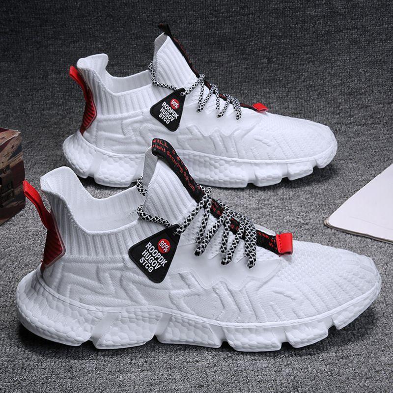 Summer Breathable Fly Knitting Sports Dad Men's Shoes Spring and Autumn Versatile Men's Deodorant Mesh Casual Running Coconut Tide Shoes