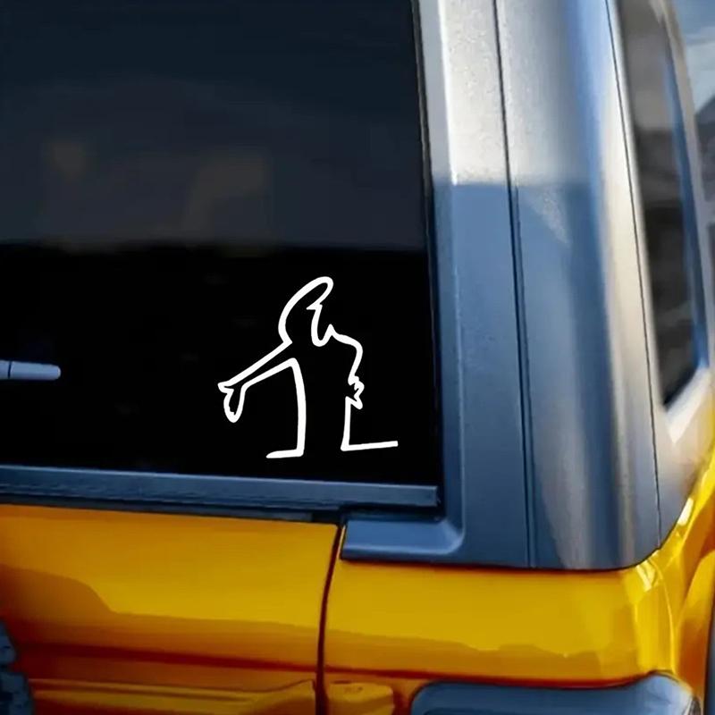 Creative Action Pose Design Vinyl Stickers Waterproof Pvc Cars Motorcycles Decorations Reflective Strong Adhesive Decals