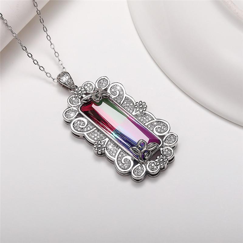 Neue Pflanze Wicklung Quadratische Zirkonia Halskette für Frauen Voll Bling Iced Out Hochzeit Zubehör Wunderschöne Schmuck