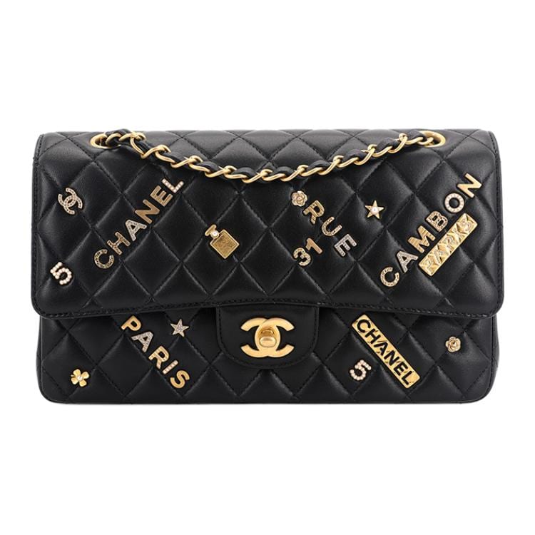 Chanel Classic Flap CF Lambskin Shoulder Bag, Crossbody Bag Women's Black A01112-B05518-94305