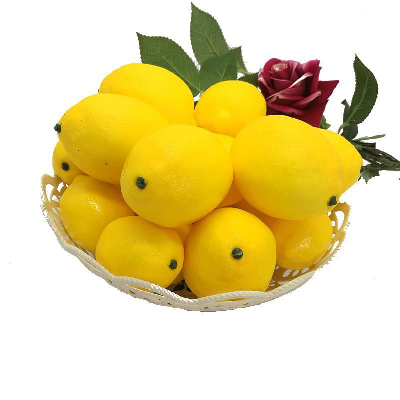 10pcs Artificial Fruit Lemon Lifelike Faux Foam Fruits Home Table Decoration Photography Props Imitation Fruits Model Simulation