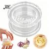 Small Food Processor Garlic Mincer Tool, Multi-Purpose Manual Rotating Press, Bite-Teeth Crushing Clear Press Structure Masher, Transparent