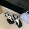 Wedge Heel Slippers Pinch Sandals Women's Shoes Summer Wear Beach Shoes Silver Sandals Roman Shoes Women's Shoes