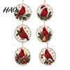 Handcrafted Christmas Tree Decor 6Pcs/Set Ornaments DIY Faux Pearl Art Kit, Hanging Decorations Craft Kit Holiday Gift for Lovers with Round
