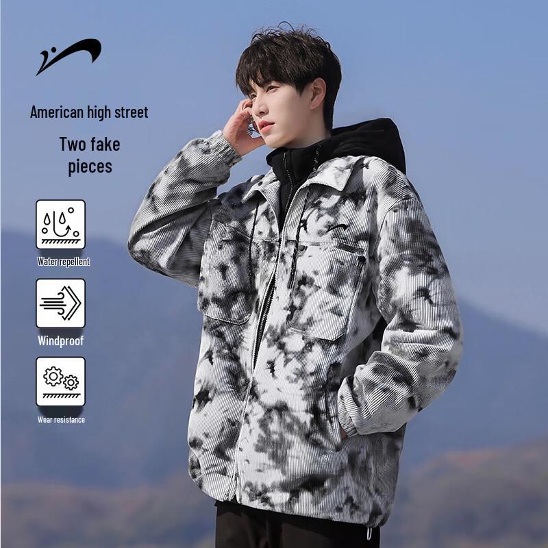 

K-BIRD Men s Tie-Dye Layered Hooded Jacket 2XL