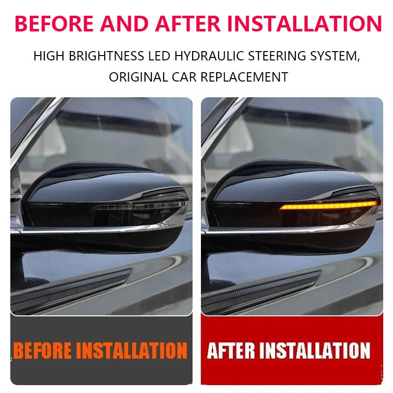 2Pcs Car Rearview Mirror Indicator Lamp DRL Streamer Strip Flowing Turn Signal Lamp Auto Headlight Strip Car Lighting 12V