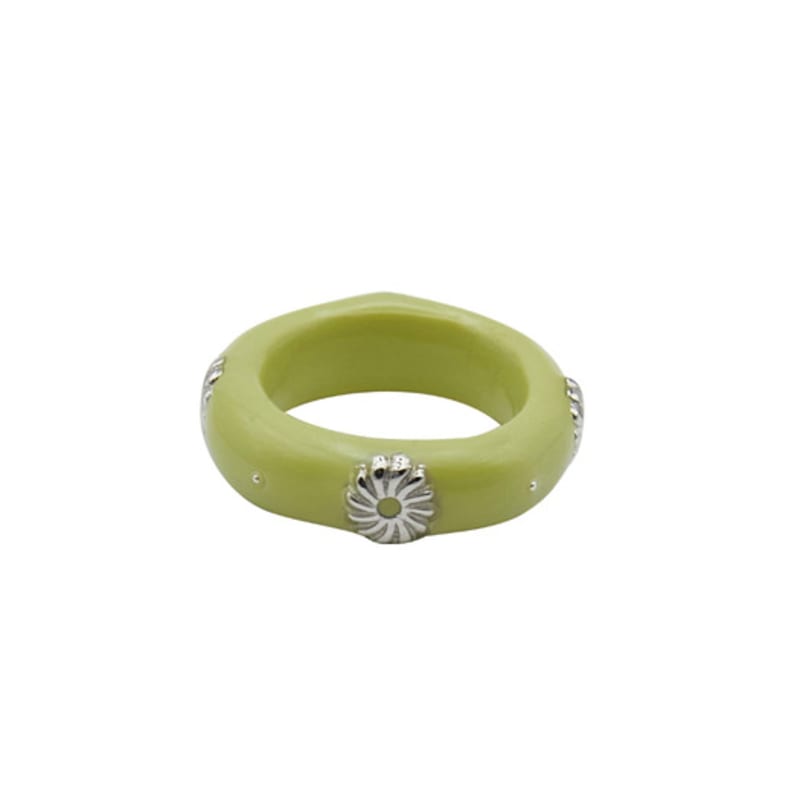 nff antique aureole ring-green