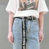 130cm Unisex Nylon Canvas Belts Printing Thai D Ring Double Buckle