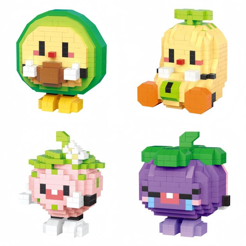 KNWE BUILT Giocattoli con Blocchi da Costruzione Micro Mini Modelli di Frutta a Cartoni Animati - Perfetti per i Bambini per Esplorare la Frutta Giocattolo Puzzle Regalo di Festa per Bambini