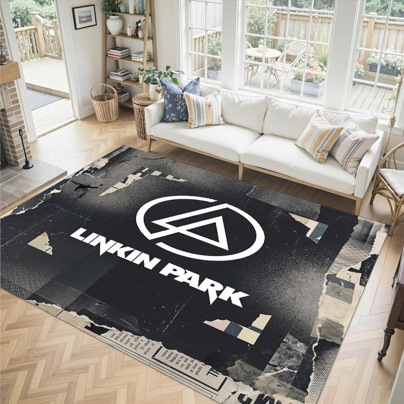 Linkin Park Design Crystal Velvet Carpet Cozy Non?Slip Printed Rug For Bedroom Living Room Entrance
