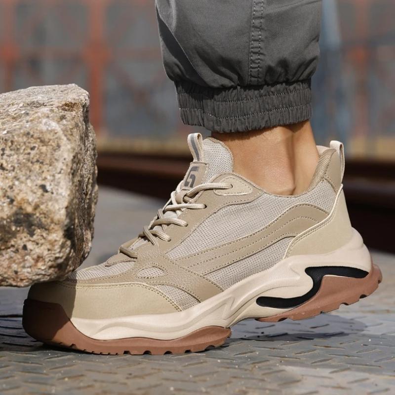 Breathable Four Seasons Work Boots Steel Toe Safety Shoes Men Work Shoes Sneakers Lightweight Anti-Puncture Indestructible Boots