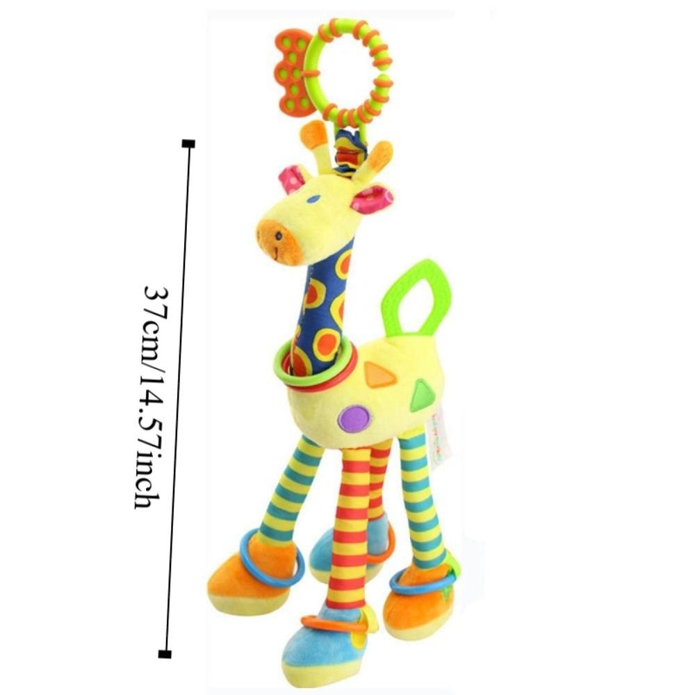 Early Education Giraffe Animal Handbells Plushies Doll Plush Rattle Teether Toys  Children Gift