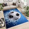 Soccer Ball Water Splash Print Area Rug Soft Washable Floor Mat for Kids Bedroom Living Room Gaming Room Sports Theme Home Decor
