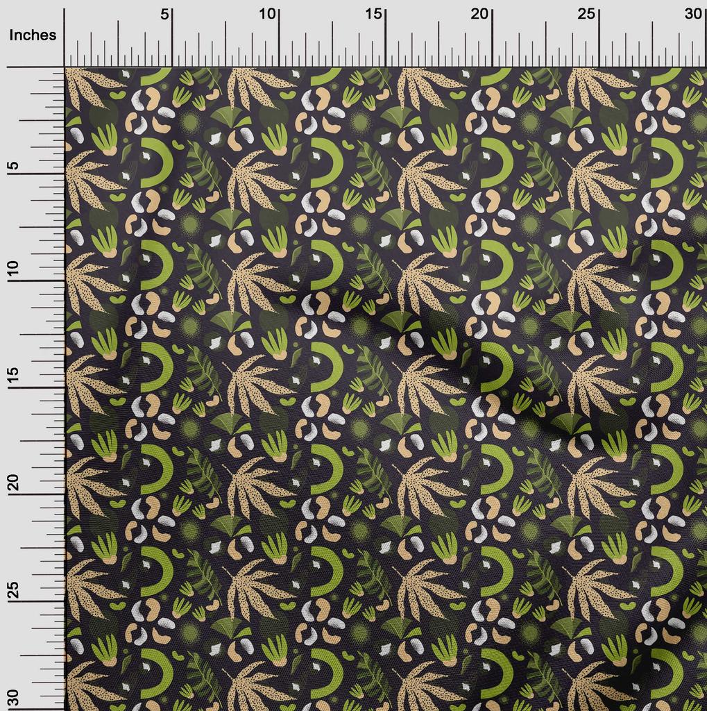 oneOone Cotton Flex Bluish Violet Fabric Tropical Abstract Dress Material Fabric Print Fabric by The Yard 40 Inch