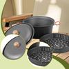 Camping Cookware Steamer Set Lightweight Aluminum Alloy Nonstick Pan Folding Handle Utensils for Outdoor Campfire Hiking Travel