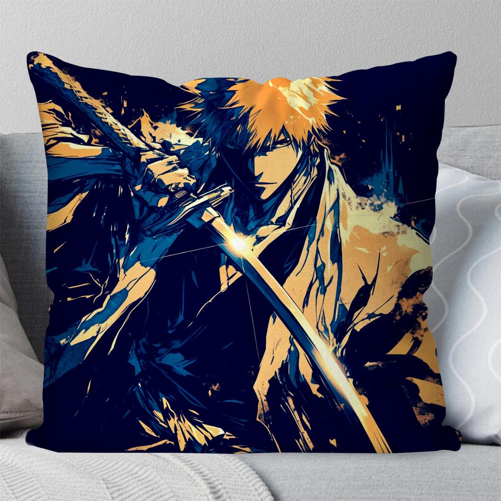 1Pc Kurosaki Ichigo Anime Bleach Pillow Case Square Pillow Bedroom Sofa Leisure Comfort Cushionliving Room Home Decoration 40X40