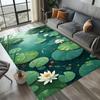 Aesthetic Summer Lotus Pond Printing Carpet for Living Room Balcony Bedroom Non-slip Floor Mat  Area Rug Home Decoration Carpet