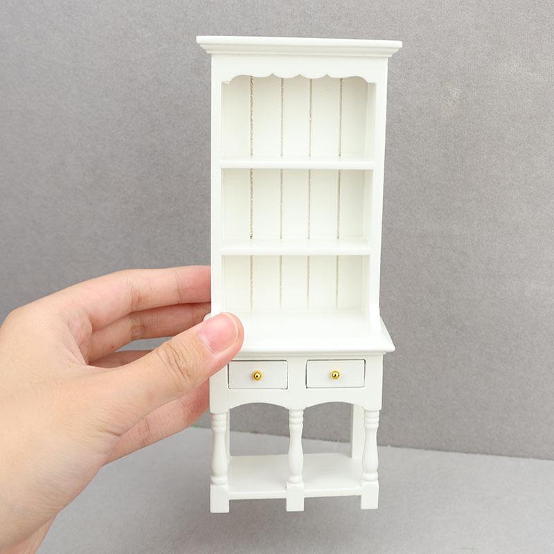 [JN] 1/12 Dollhouse Mini Bookcase Cabinet Model Display Storage Rack Furniture Decor Toy