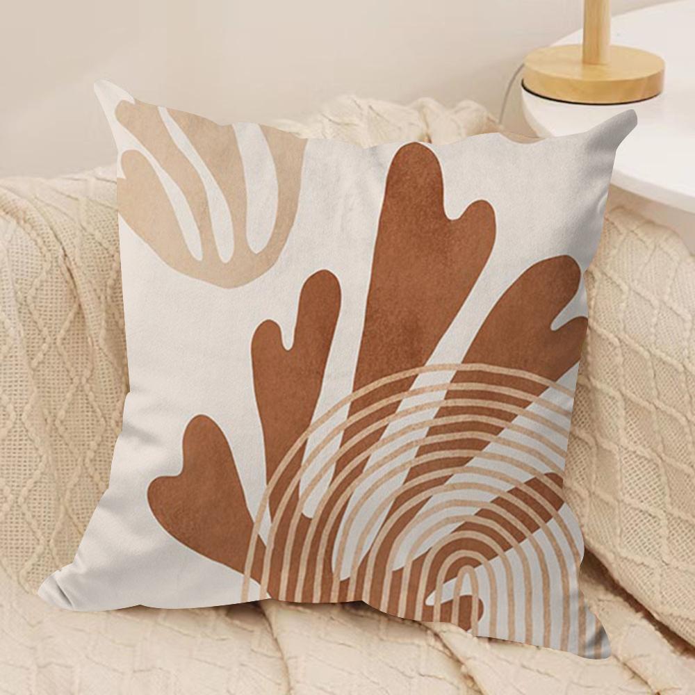 Boho Matisse Coral Lines Cushion Cover Soft Plush Fabric Double-Sided Printed Sofa Cushion Cover for All Seasons Home Decor Gift