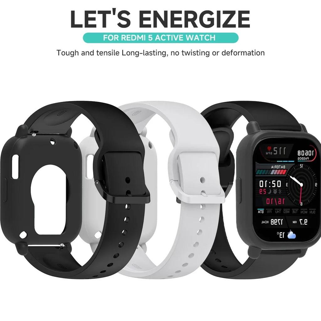Silikonhülle+Armband für Redmi Watch 5 Lite / 5 Active weicher Stoßfänger Ersatzarmband Gürtel Uhrenarmband Schutzhülle Abdeckung