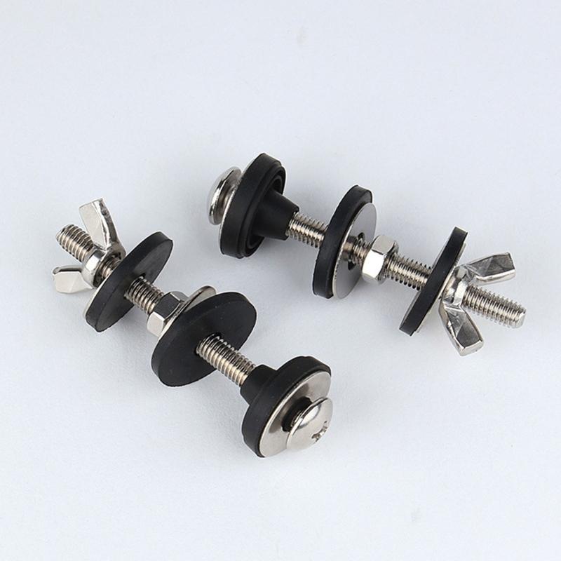 2Pcs Toilet Seat Bolts Set Portable Sturdy Replacement Screws and Rubber Washers for Secure Easy Installation Designs