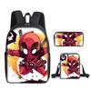 Deadpool 3pcs Student School Bag Backpack Lunch Bags Pencil Case Gifts Kids