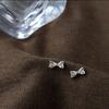 S925 Sterling Silver 18K Gold-Plated Bow Stud Earrings - Elegant High-Quality Design for Women