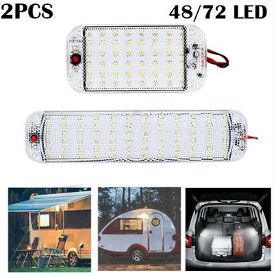 48LED/72 LED Panel Light Car Interior Reading Lamp High Brightness Cabin Lights For Van Truck RV Boat Camper Lights Strip 12-80V