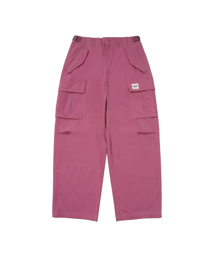 Syupeodeulai W Wide Cotton Cargo Pants Deep Pink
