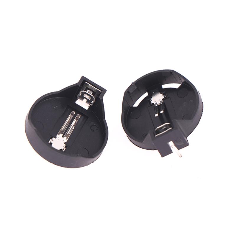 20Pcs Cr2032 Battery Holder Coin Cell Holder Box Case Socket Cr2032 With 2 Pins 3V Black Mounting Lead Need Solder