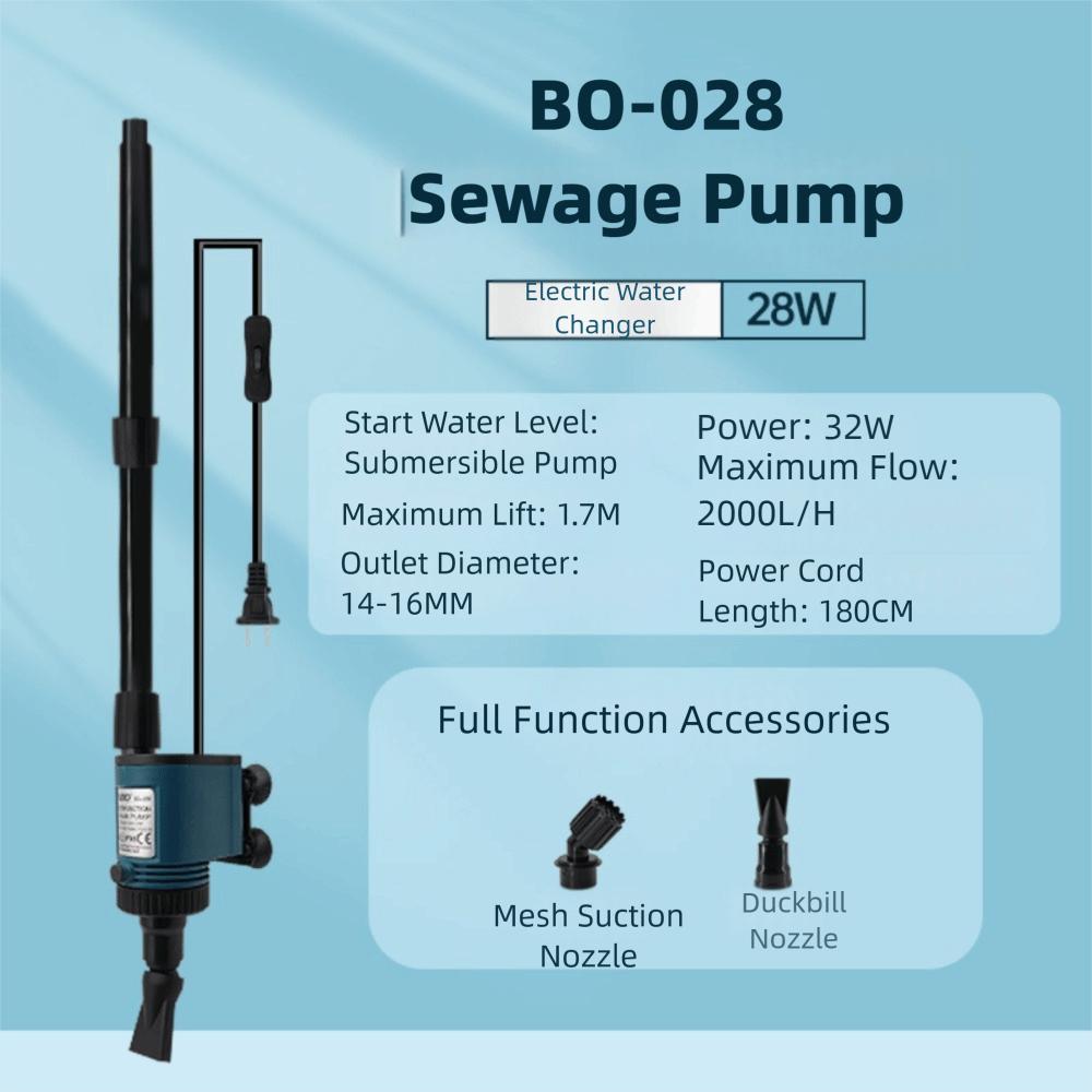 Hochleistungs-Aquariumkiesreiniger Längenverstellbarer Multifunktionaler Vakuum-Wasserwechsler Plug and Play Aquarium-Wasserwechsler