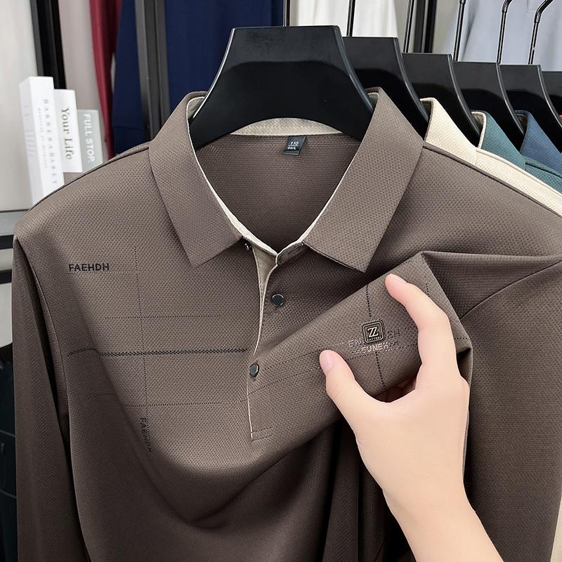 Men'S Polo Shirt, Spring And Autumn Styles, Long Sleeved Polo Shirt, Fashionable, Loose And Versatile, Casual Men'S T-Shirt