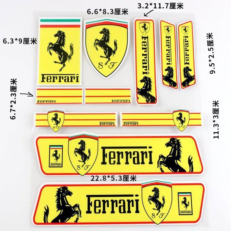 Ferrari Reflective Car Stickers Electric Bicycle Motorcycle Decoration Personalized Stickers for Ferrari SJ Teams Competizione