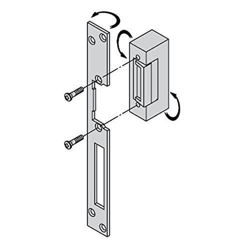 Electric Occasionnels 7756 Fail sécurisée avec permanente Pulse, Long, plaque avant réversible symétrique