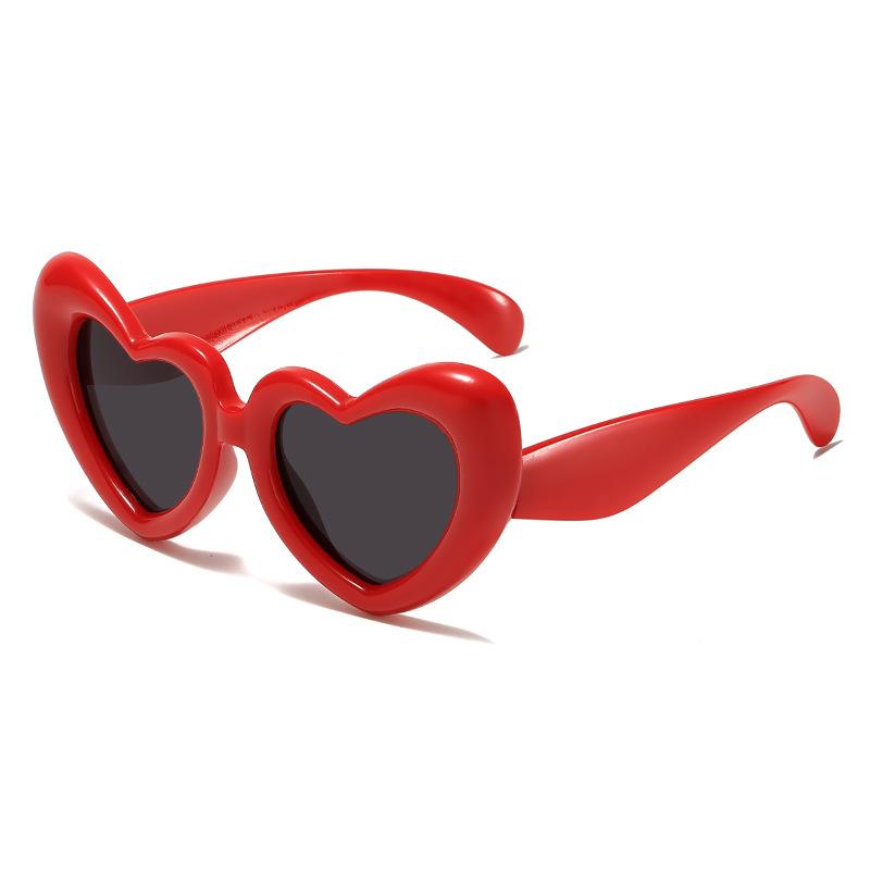 

2024 New Children s Sunglasses And Funny Inflatable, Cute Heart Shaped Sunglasses, Female Instagram, Concave Shape красный