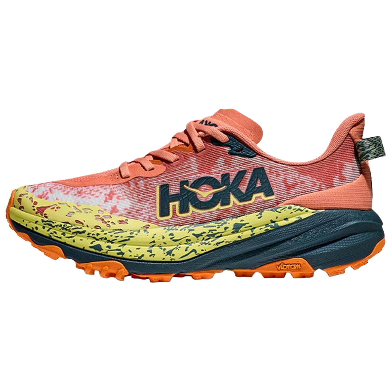 

HOKA One One Speedgoat 6 Удобная мягкая ткань Синтетическая кожа Нескользящие износостойкие кроссовки с низким верхом Женские кроссовки 1147811-FDS 37