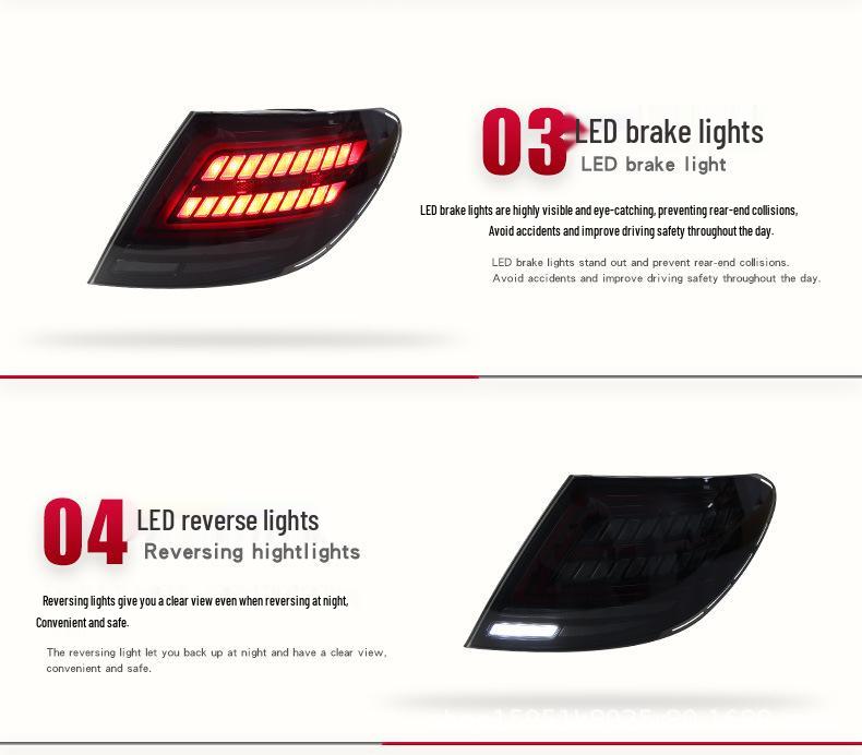 Compatible LED Taillight Assembly with Flowing Turn Signals for 07-14 Mercedes-Benz C-Class W204