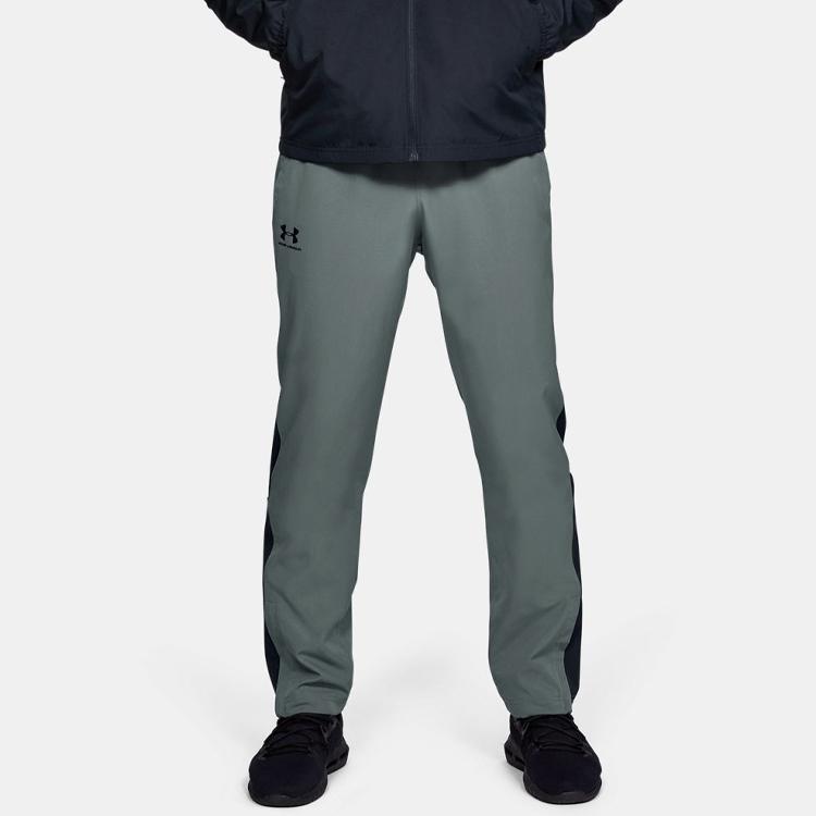 Under Armour Solid Color Block Straight Leg Sports Pants Men Grey 1352031-012