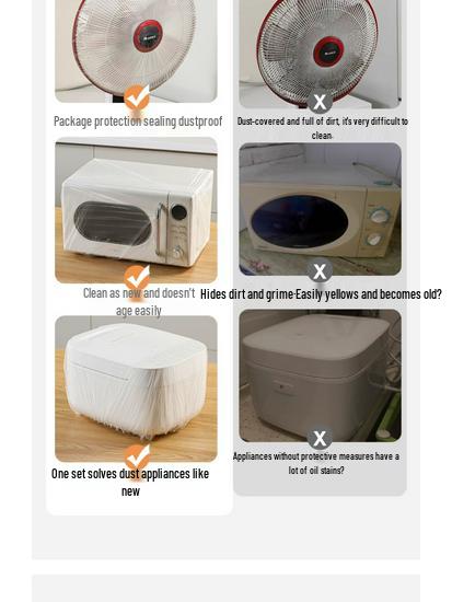 Extra Thick Transparent Dust Cover for Large Appliances and Pots